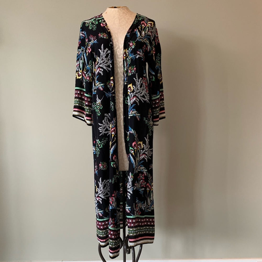 Black Floral Cardigan